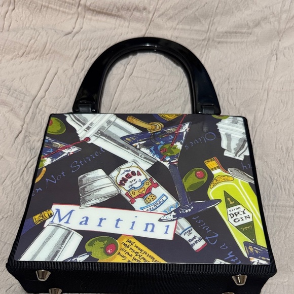 Martini Themed Mini Evening Bag - Black - Picture 2 of 4